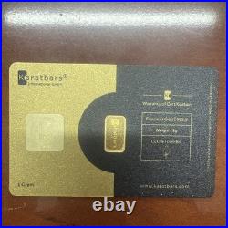 KARAT Bar NADIR VIRGIN 1 gram. 9999 Pure 24karat Fine GOLD Bullion Bar