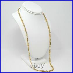 LONG 18 kt Yellow GOLD Late Victorian Bar Link Chain Necklace 28 3/4 A7764