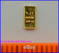 LOT OF 100 0.10 (1/10) GRAM SOLID GOLD BAR. 999 24k GOLD FINE BULLION SAVE