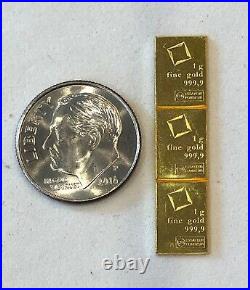 Look-3-1 Gram, Valcambi Bars, 999.9 Fine Gold Combi Bar-, See Other Gold