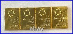 Look 4- 1 Gram, Valcambi Bars, 999.9 Fine Gold Combi Bar