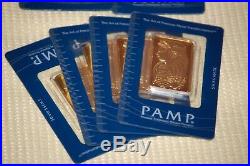 Lot Of 3 Pamp Suisse Or Credit Suisse 1 Oz. Fine. 999 Gold Bars! In Assay Card