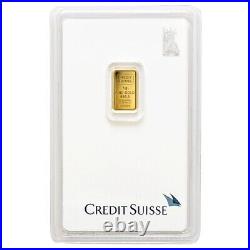 Lot of 10 1 gram Credit Suisse Statue of Liberty Gold Bar. 9999 Fine In