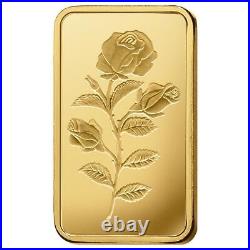 Lot of 10 1 gram PAMP Suisse Rosa Gold Bar. 9999 Fine (In Assay)