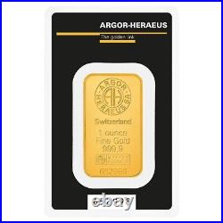 Lot of 10 1 oz Gold Bar Argor-Heraeus. 9999 Fine (In Assay)
