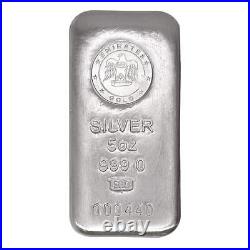 Lot of 10 5 oz Emirates Gold Silver Cast Bar. 999 Fine (withAssay)