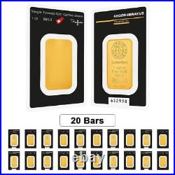 Lot of 20 1 oz Gold Bar Argor-Heraeus. 9999 Fine (In Assay)