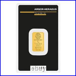 Lot of 25 5 gram Argor Heraeus Gold Bar. 9999 Fine (In Assay)