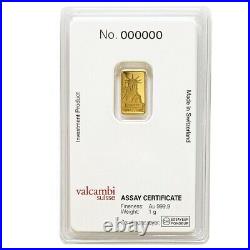Lot of 2 1 gram Credit Suisse Statue of Liberty Gold Bar. 9999 Fine (In Assay)