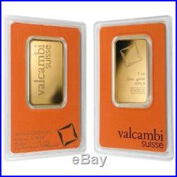 Lot of 2 1 oz Gold Bar Valcambi Suisse. 9999 Fine (In Assay)