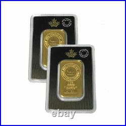 Lot of 2 Gold 1 oz Random Brand. 9999 fine Gold Bars in Sealed Assay Cards
