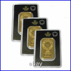 Lot of 3 Gold 1 oz Random Brand. 9999 fine Gold Bars in Sealed Assay Cards