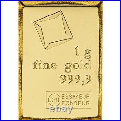 Lot of 3 x 1 gram Gold Bar Valcambi Suisse from Gold CombiBar 999.9 Fine