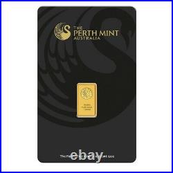 Lot of 5 1 gram Perth Mint Gold Bar. 9999 Fine (In Assay)
