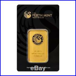 Lot of 5 1 oz Perth Mint Gold Bar. 9999 Fine (In Assay)