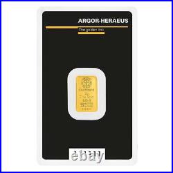 Lot of 5 2 gram Argor Heraeus Gold Bar. 9999 Fine (In Assay)