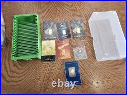Lot of 7 Mixed Brands GOLD gram Bar And Coin. 9999 Fine Storage Case 12.5 Grams