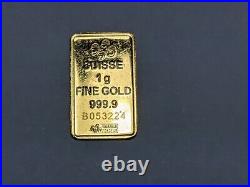 Lot of 8 1 gram Gold Bar Random Brand Secondary Market 999.9 Fine