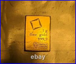 Lot of 8 1 gram Gold Bar Random Brand Secondary Market 999.9 Fine