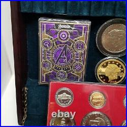 Mega Junk Drawer Lot Coins. 999 Fine Gold Bar Pocket Watch Knife-C Descrip