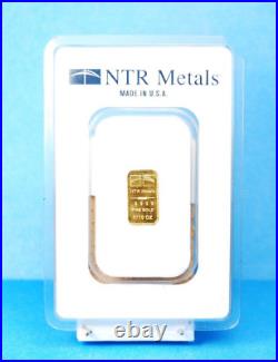 NTR Metals 1/10 Oz Gold Bar. 9999 Fine Gold Made In USA