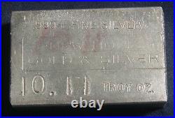 New Hope Gold & Silver 10.11 Troy Oz. 999+ Fine Silver Bar Lot 180957