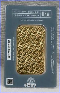 OPM 1 Ounce Gold Bar. 9999 Fine In Assay! GUARANTEED AUTHENTIC