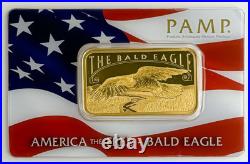 PAMP America The Free Bald Eagle 1 oz Gold Bar 999.9 Fine (Sealed Assay)