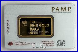 PAMP America The Free Bald Eagle 1 oz Gold Bar 999.9 Fine (Sealed Assay)