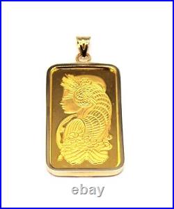 PAMP Suisse Fortuna 1-Ounce Gold Bar 999.9 Fine Necklace Charm Pendent