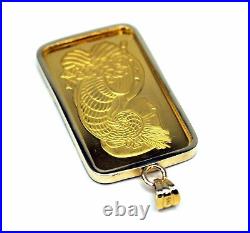 PAMP Suisse Fortuna 1-Ounce Gold Bar 999.9 Fine Necklace Charm Pendent