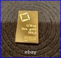 PRICE REDUCED! 1/10 OUNCE Gold Bar from Valcambi CombiBar 999.9 Fine. 24K Gold