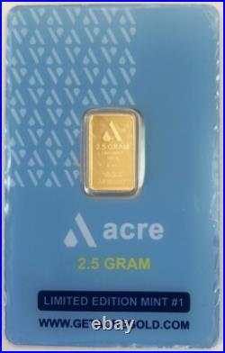 Pamp Acre Gold Swiss 2.5 Grams. 9999 Fine Bar Sealed Assay Coa Card In Box Pamp Acre Gold Swiss 2.5 Grams. 9999 Fine Bar Sealed Assay Coa Card In Box