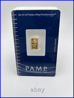 Pamp Suisse Fine Gold One (1) Gram Lady Fortuna Bar Swiss Made 999.9