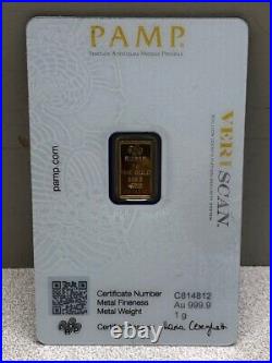 Pamp Swiss Suisse 1g Fine Gold 999.9 Bar