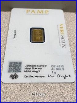 Pamp Swiss Suisse 1g Fine Gold 999.9 Bar