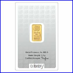 Peace Dove Fine Gold Bar 1 Gram Assayed 999.9 Holy Land Mint