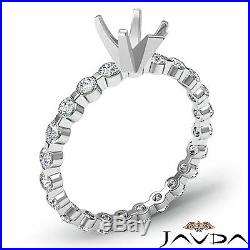 Pear Semi Mount Fine Diamond Engagement Bar Setting Ring 14k White Gold 0.4Ct