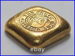 Perth Mint 1 Oz Gold 999.9 Fine Swan Square Ingot Loaf Bar (vintage)