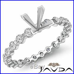 Princess Semi Mount Fine Diamond Engagement Bar Set Ring 14k White Gold 0.4Ct