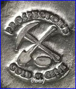 Prospector's Gold & Gems Poured 7 oz Silver Bar. 999 Fine Silver Silver