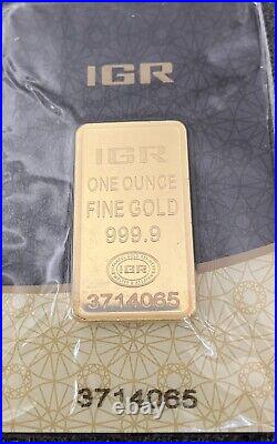 RARE 1 Troy Oz. IGR Gold Bar (Istanbul Gold Refinery) 999.9 Fine in Sealed Assay