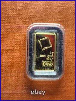 RARE 1 gram Fine Gold Bar Valcambi 999.9 Credit Suisse 24 carrot certified