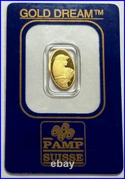 RARE! Cleopatra Pamp Suisse Gold DreamT 1g 9999 Fine Gold Art Bar withAssay Sealed