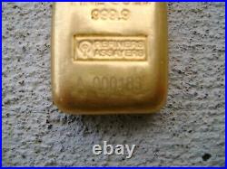RMC Republic Metals Corporation 100 gram gold bar loaf 999.9 Fine A 000183 RARE