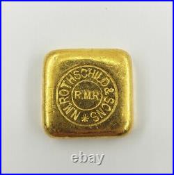 ROTHSCHILD 50g Gold Bar 999 Bullion Ingot Antique 24K Fine Hand Poured Jewish