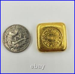 ROTHSCHILD 50g Gold Bar 999 Bullion Ingot Antique 24K Fine Hand Poured Jewish