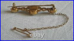 Rare Victorian 15ct Gold and Opal Snake Bar Brooch
