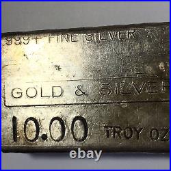 Rare Vintage New Hope Gold & Silver 10 oz 999+ Fine Silver Bar Cast Finish