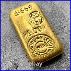 Rothschild Gold Poured Bar 100 gram. 9999 Fine 3.215 oz